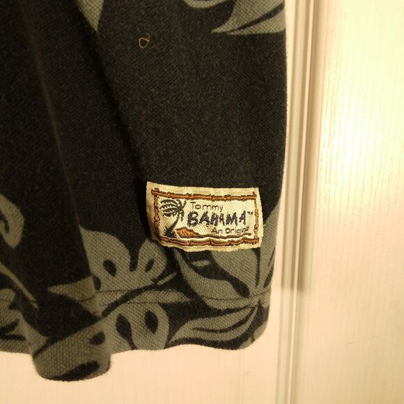 Tommy Bahama hawaiian polo shirt mens L Large short sleeve all over floral blue - Picture 3 of 7